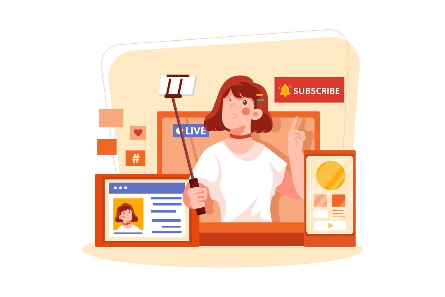 Subscribe concept flat design illustration vector