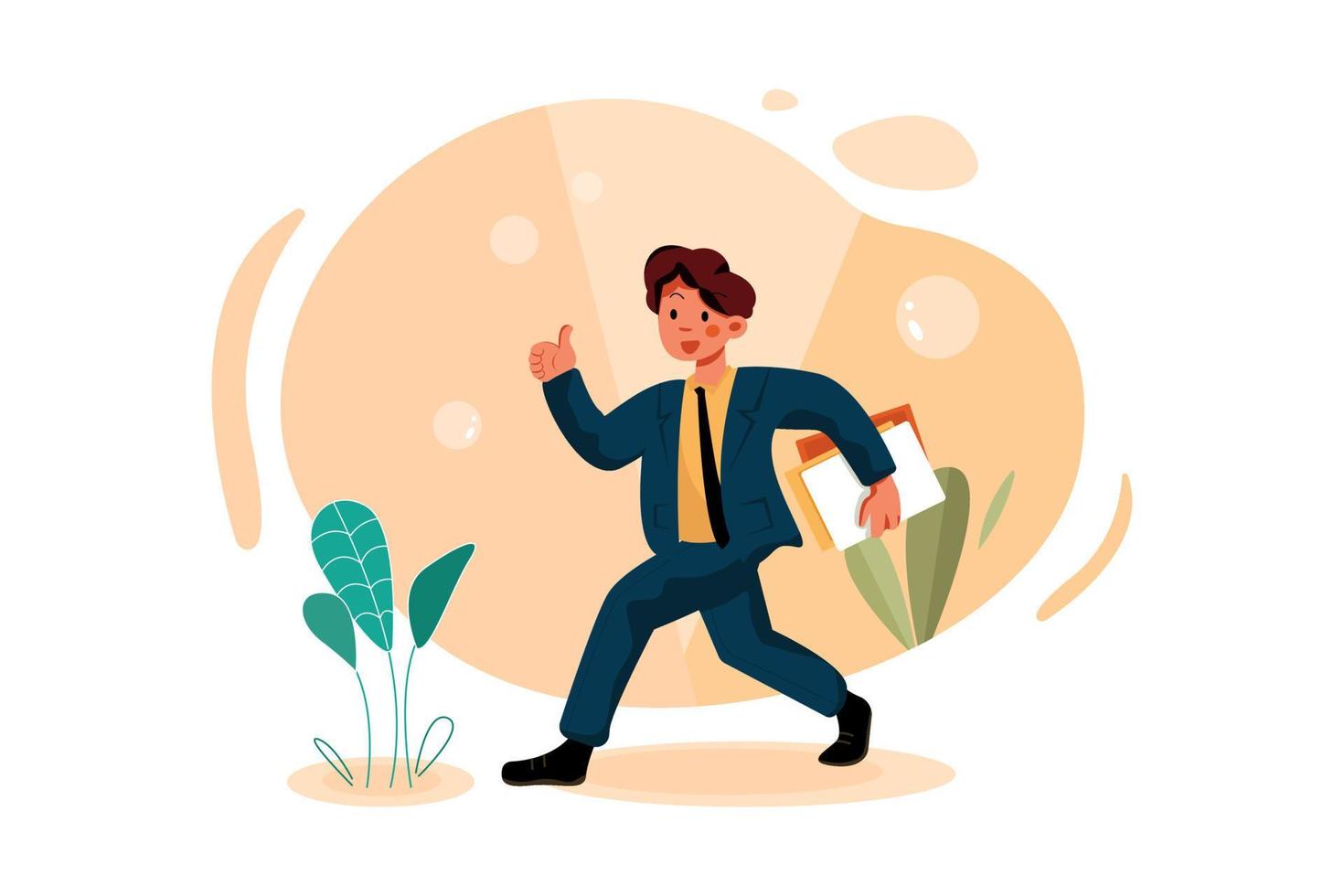 Businessman going for office vector