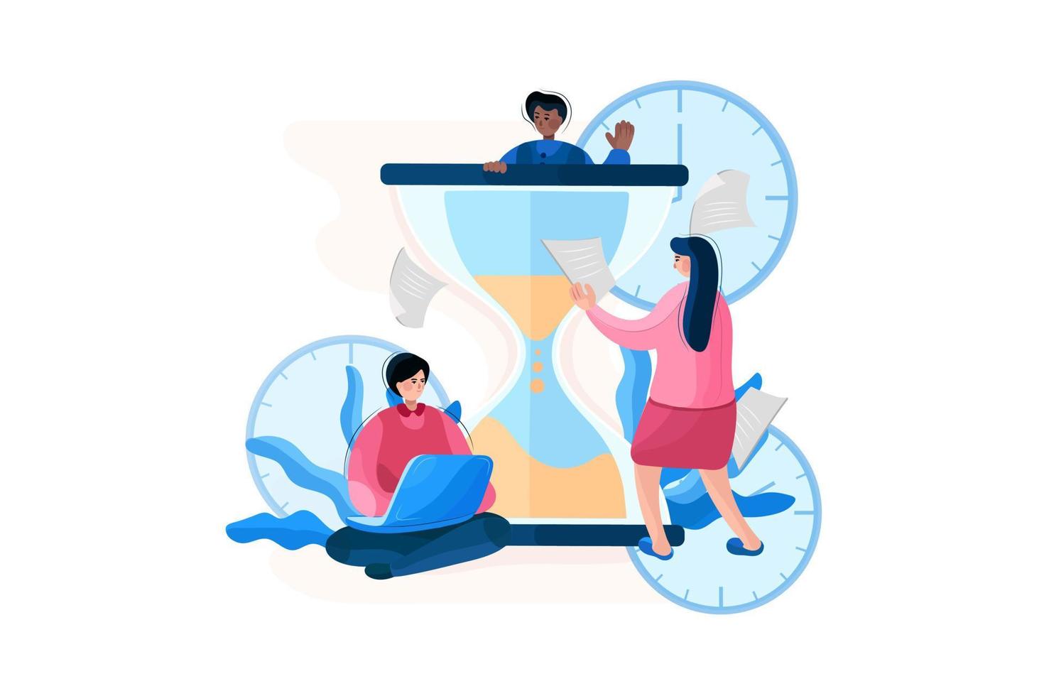 Teamwork flat Illustration concept vector