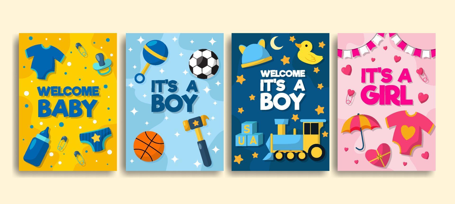 Born Day Card vector