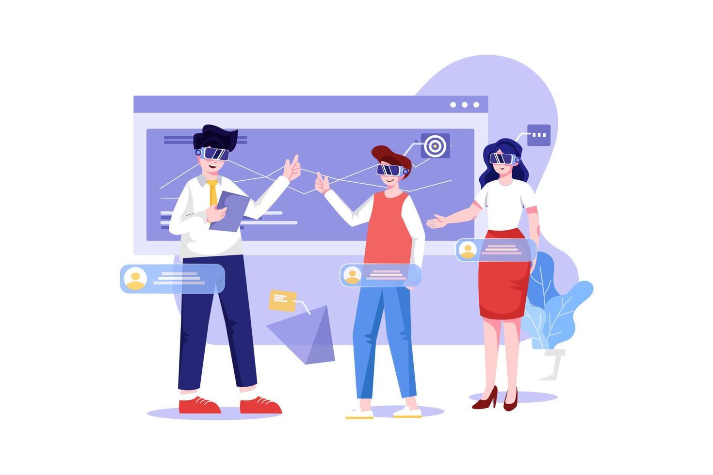 Business Meeting in The Metaverse vector