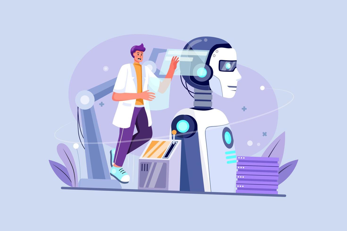 Artificial Intelligence Illustration Concept vector