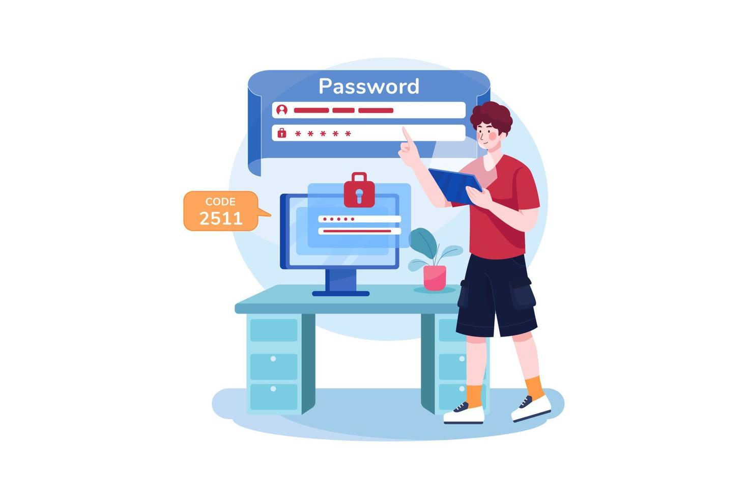 One Time Password Security vector