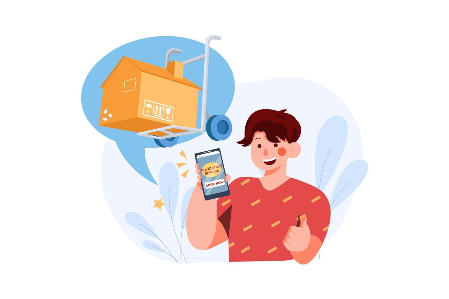 Girl Doing The Packing For House Shifting vector