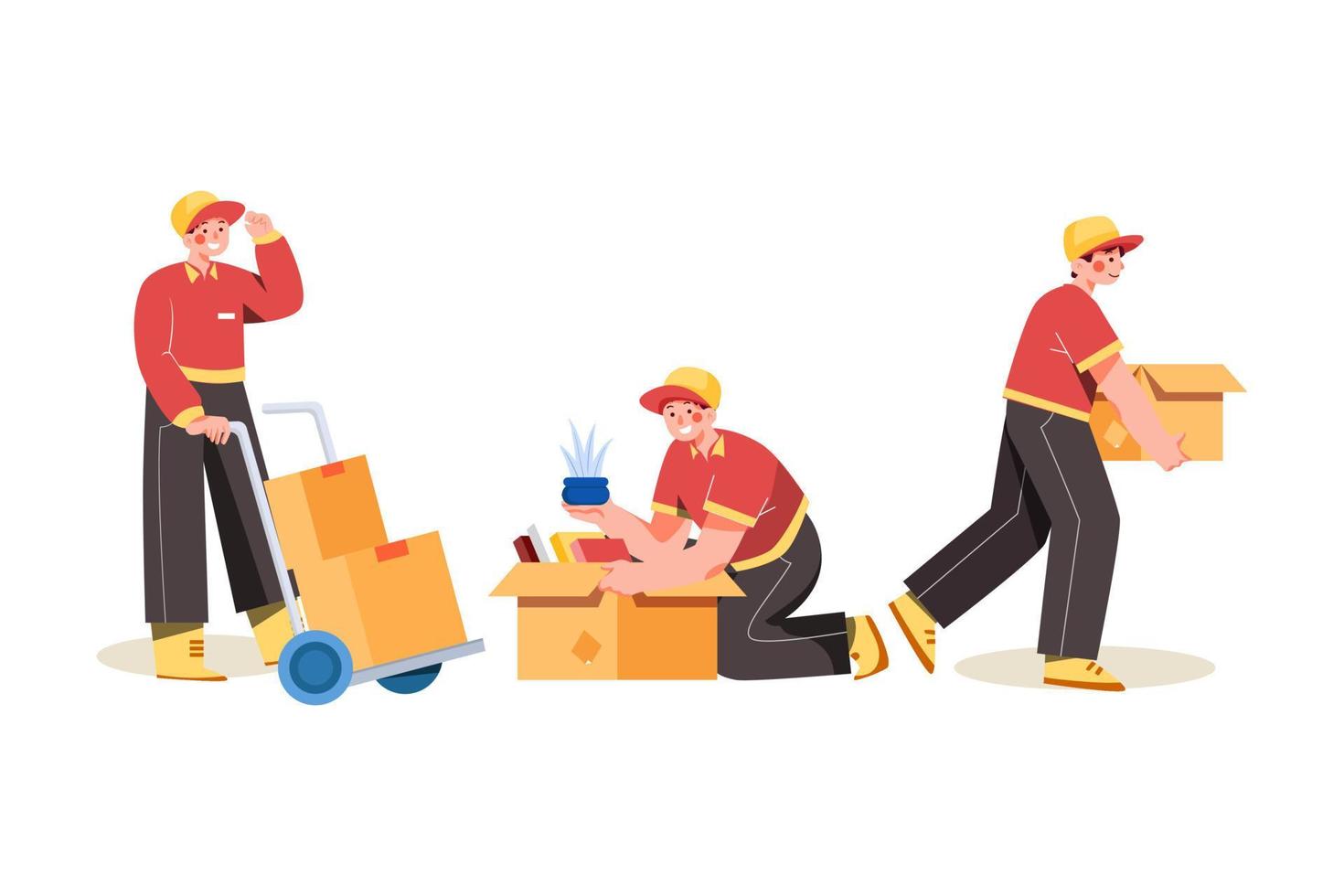 Character Poses Flat Illustrations Concept vector