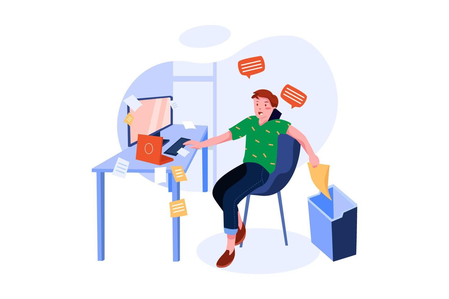 Multitasking Flat Illustrations Concept vector