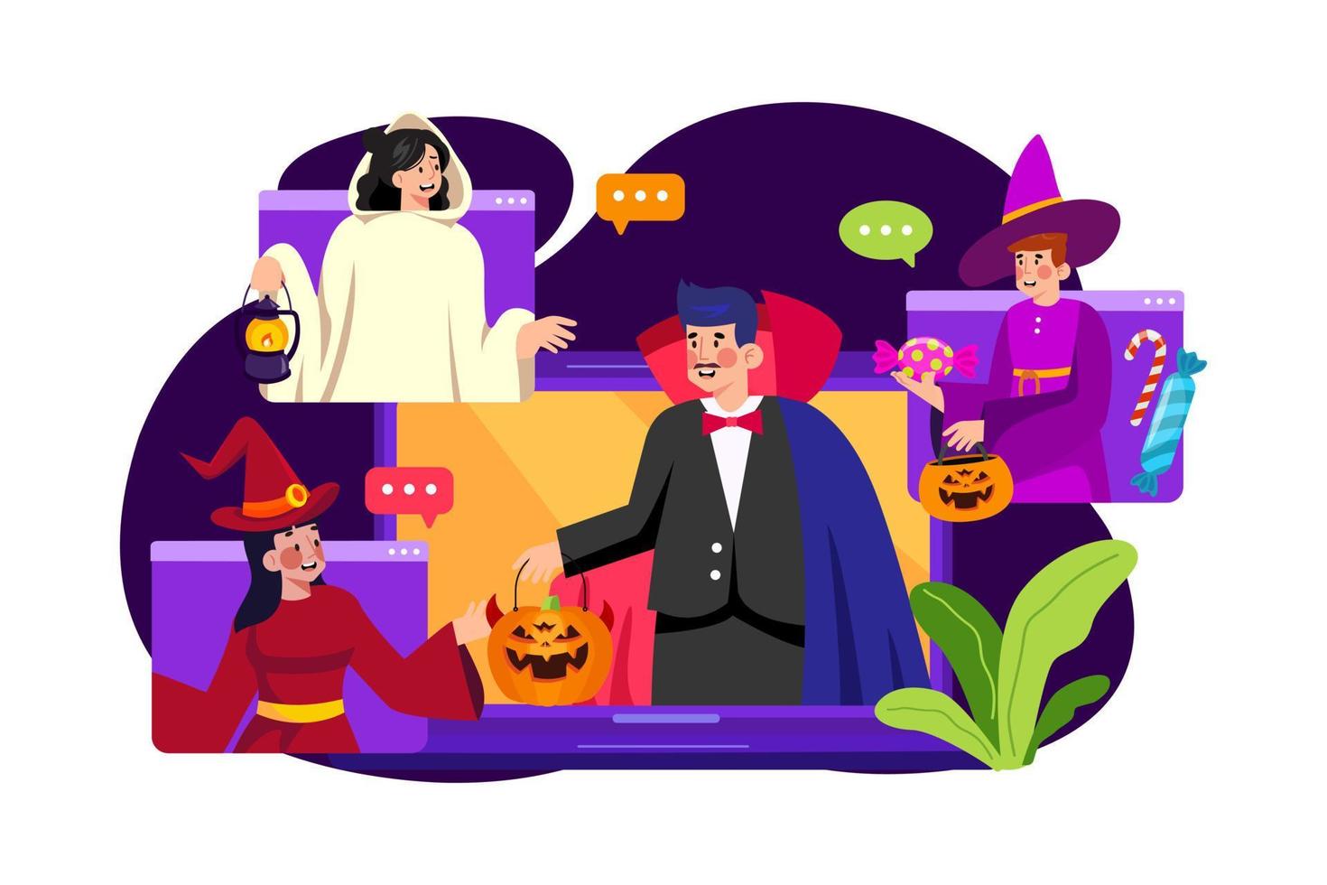 Halloween Illustration concept. Flat illustration isolated on white background vector