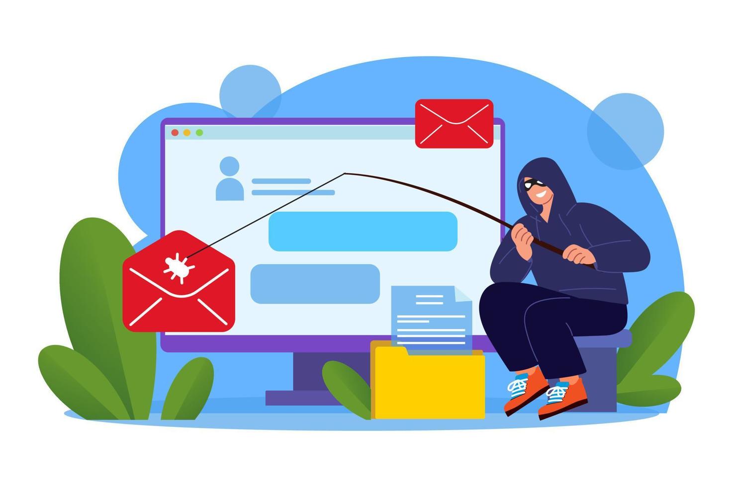 Cybersecurity Developer flat Illustration concept vector