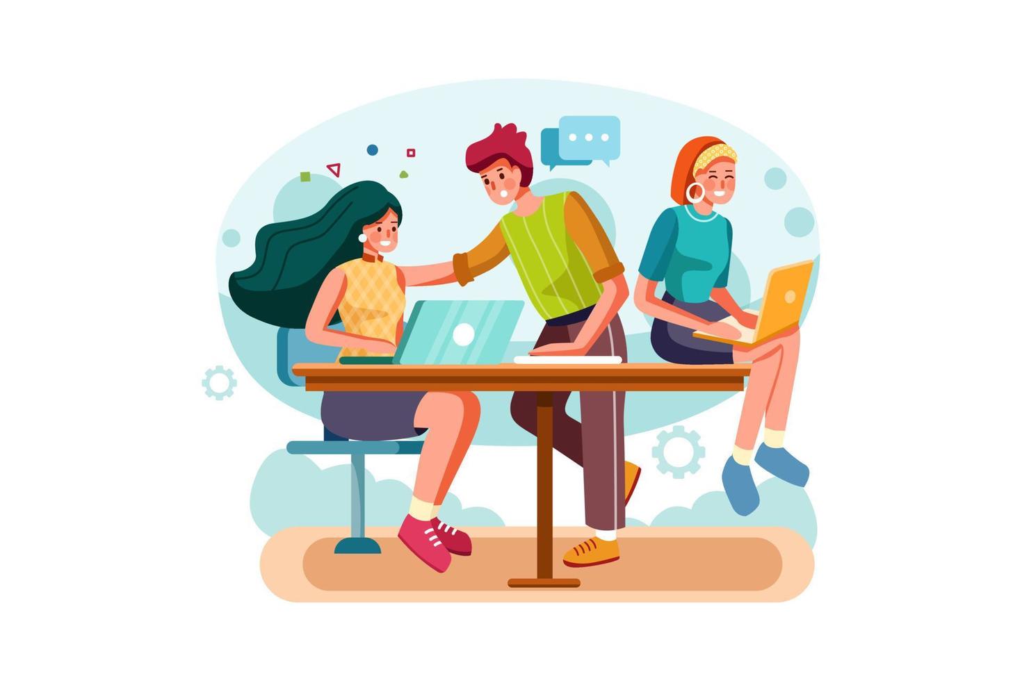 Working Together concept illustration vector