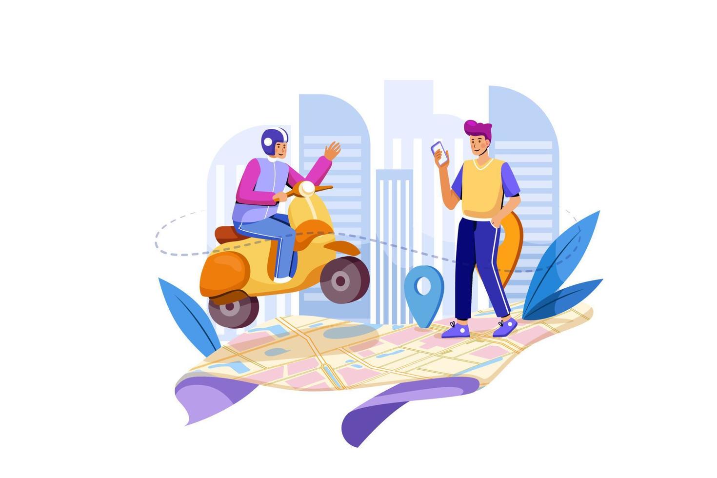 Driver Booking Illustration Concept vector