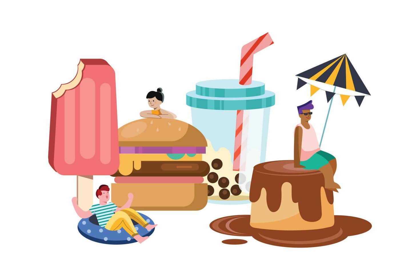 Summer Time Illustration concept. Flat illustration isolated on white background Illustration concept. Flat illustration isolated on white background vector