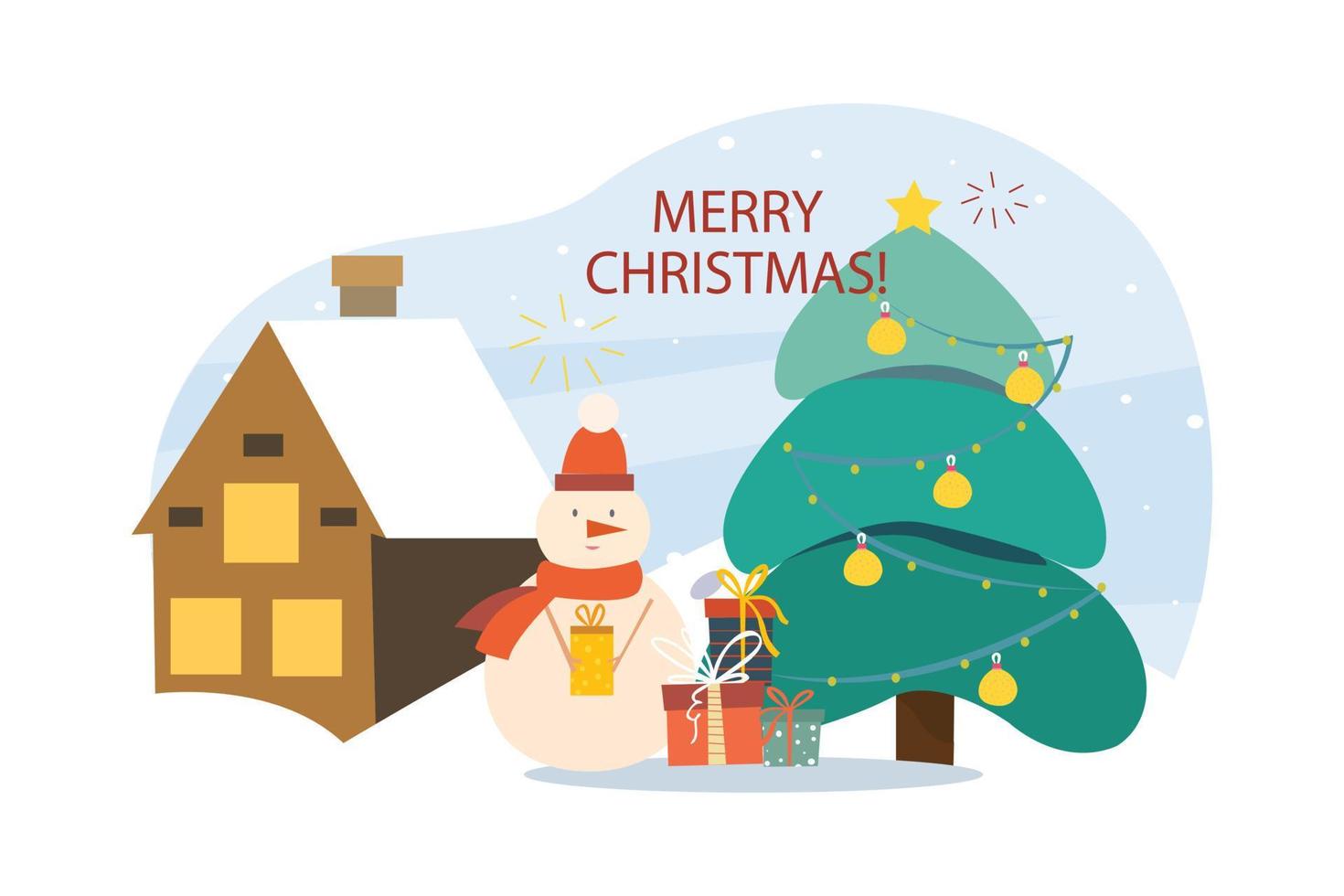 Christmas Illustration concept. Flat illustration isolated on white background vector