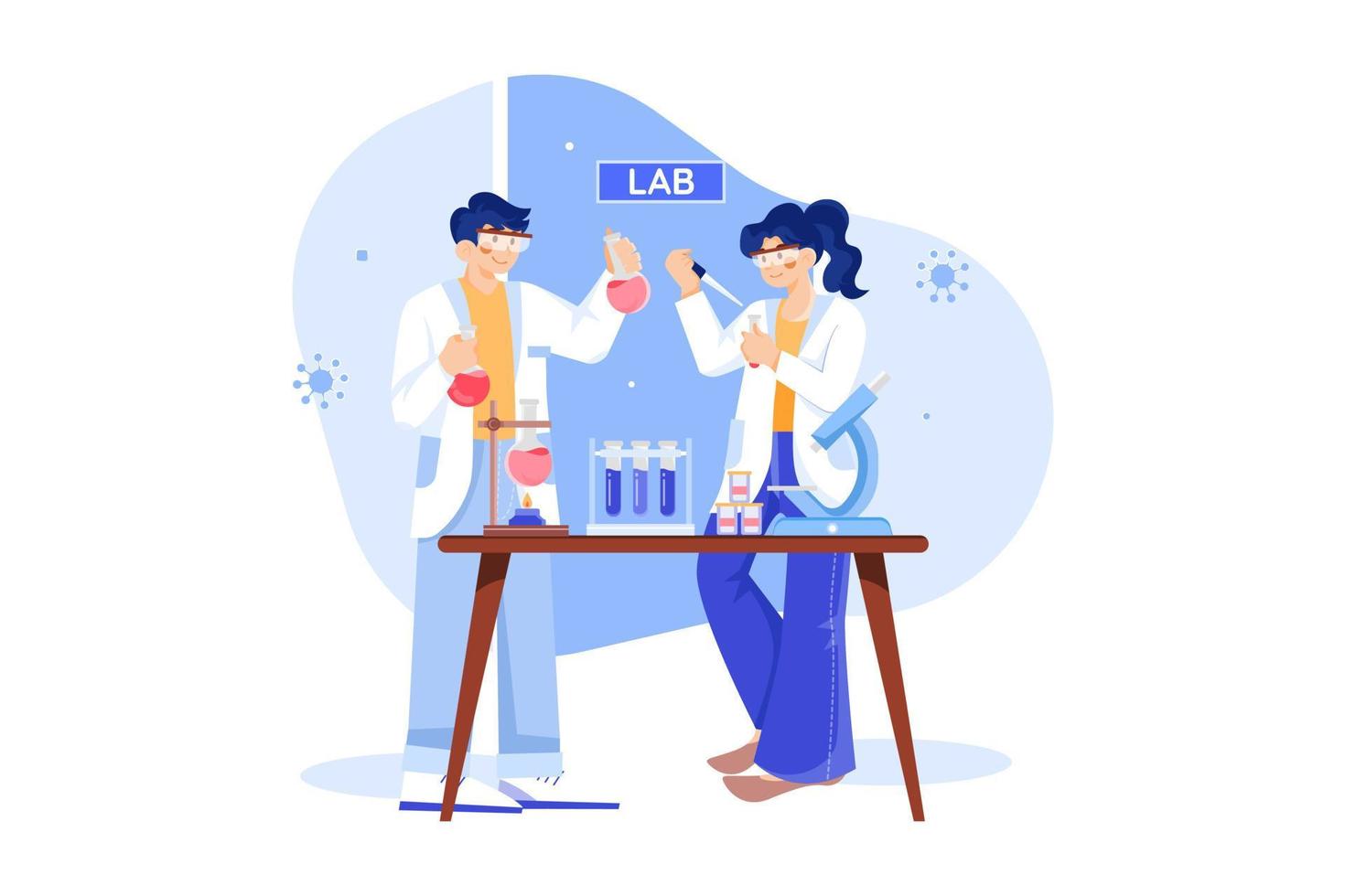 Medical Research Team Working on Lab vector