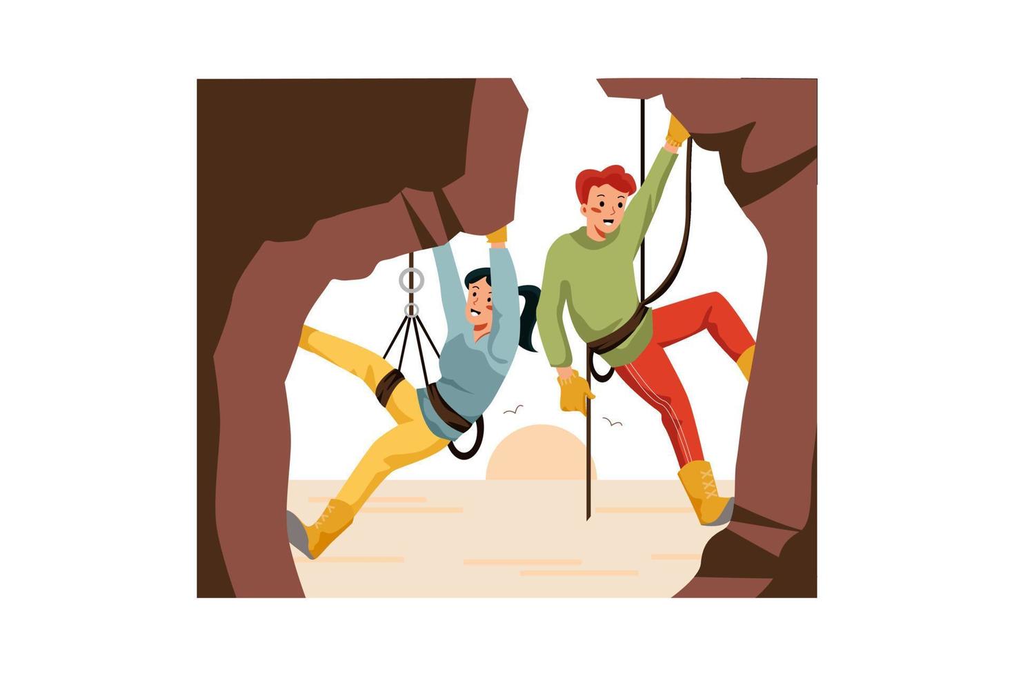 concepto de ilustración de escalada en roca vector