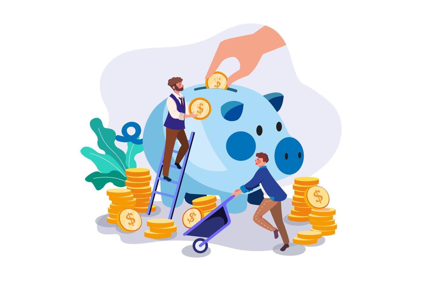 Businessman saving his profit vector