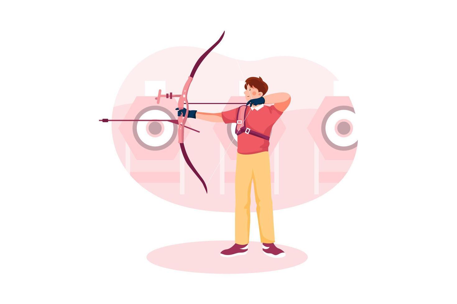 Archery Flat Illustrations ConCept vector