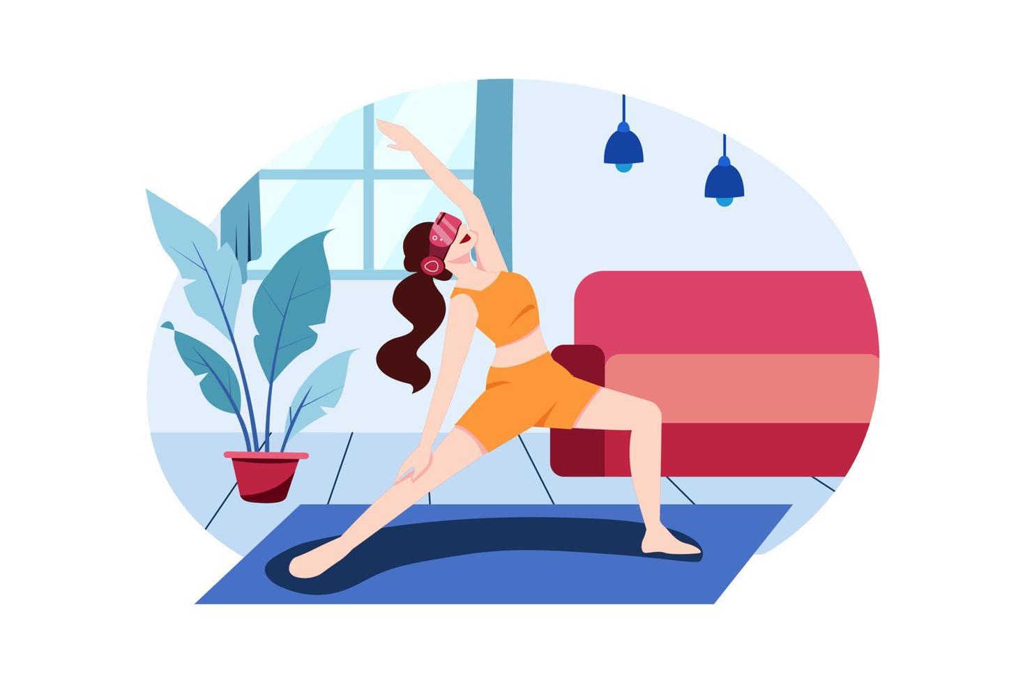 Virtual Fitness Using VR Tech vector