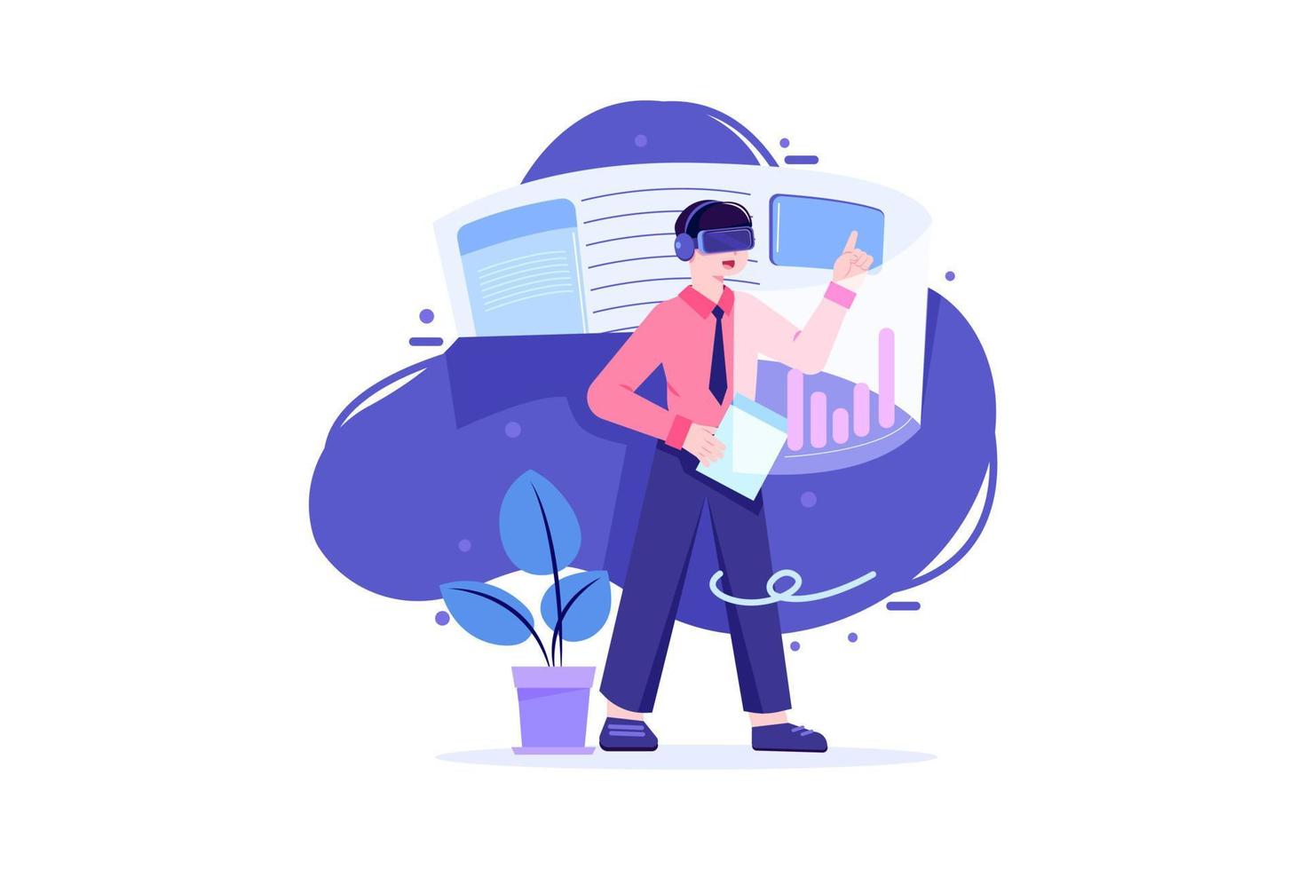 Business Analysis Using Virtual Reality vector