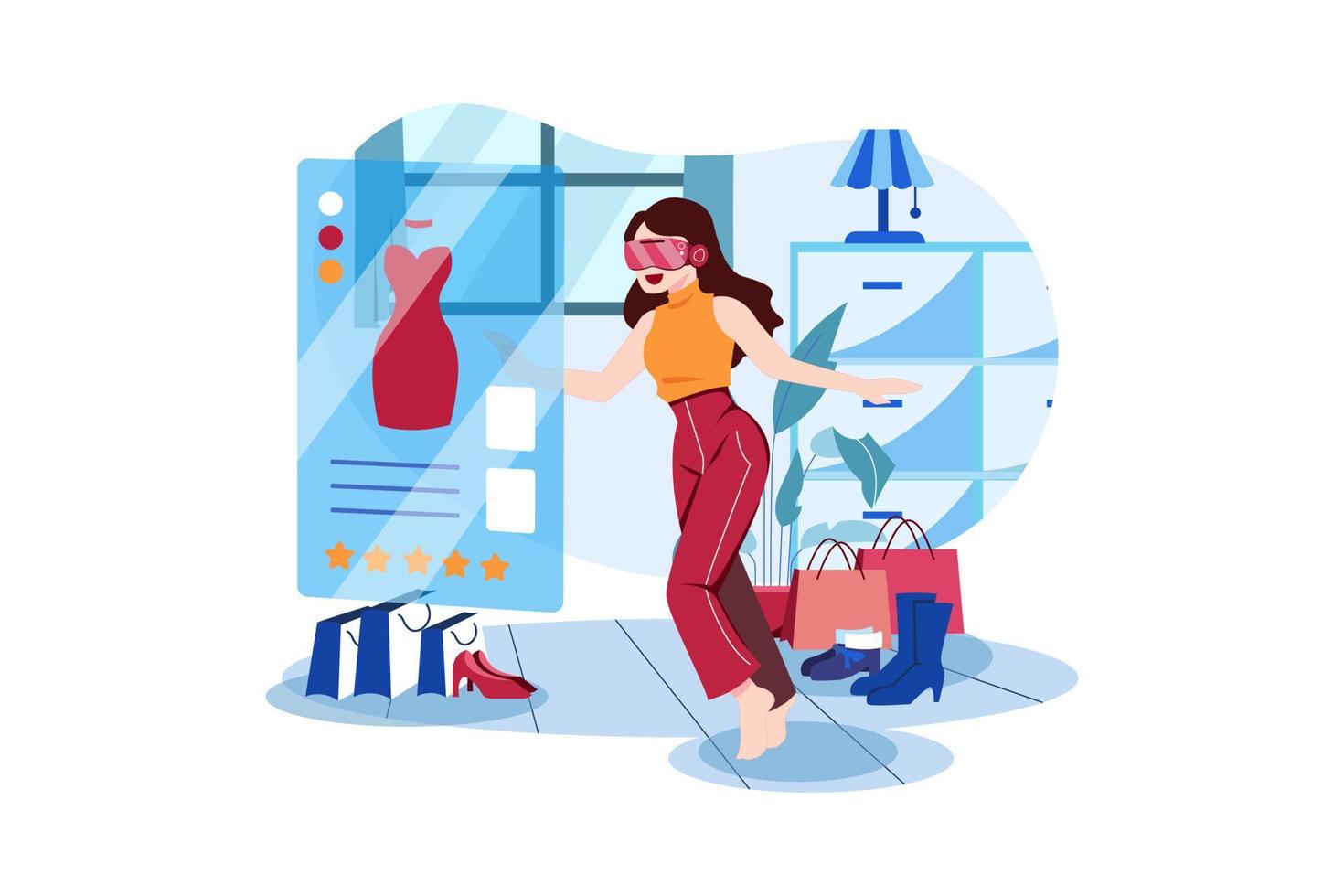 Shopping Using Virtual Technology vector