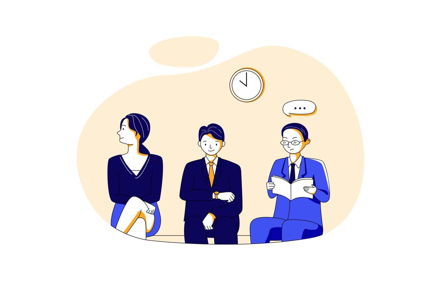 Business people waiting for job interview vector