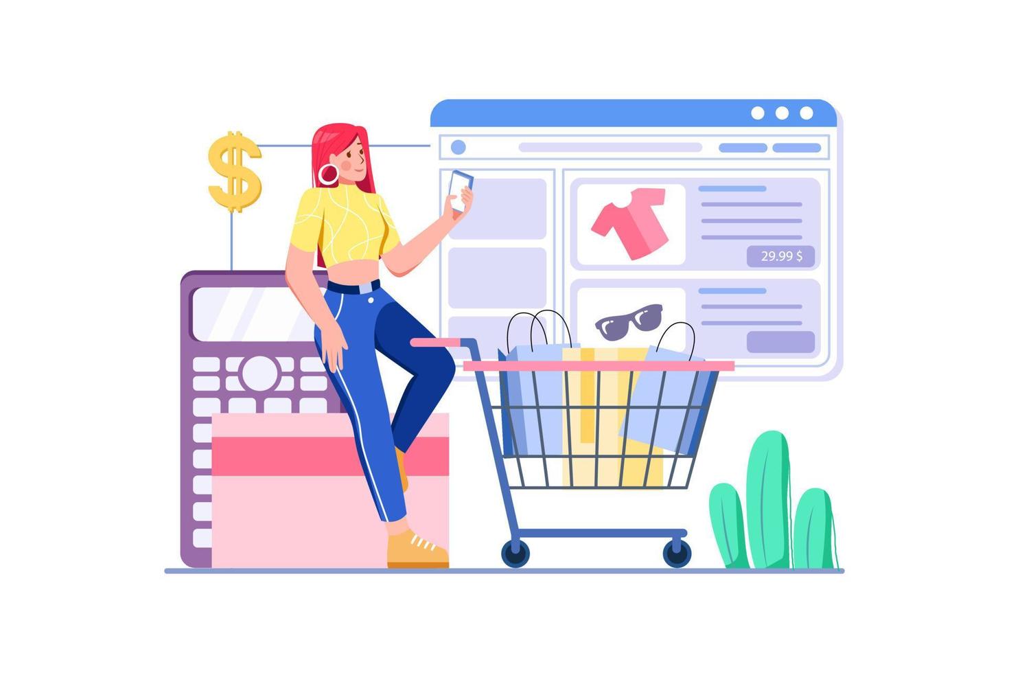 Digital Payment flat Illustration concept vector