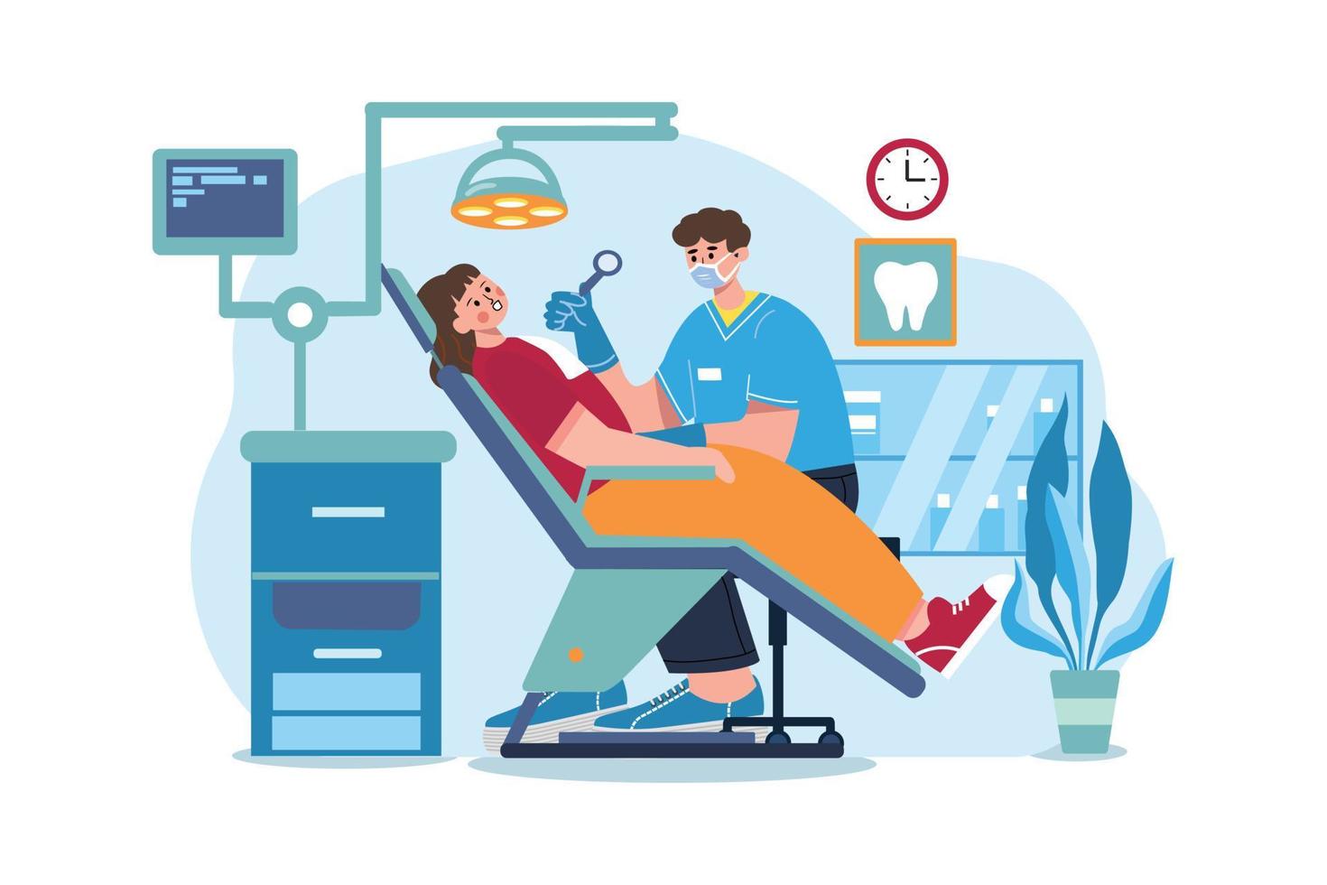 Dentist clinic Illustration concept vector