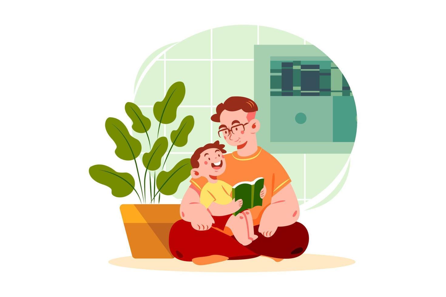 Father's Day flat Illustration concept vector