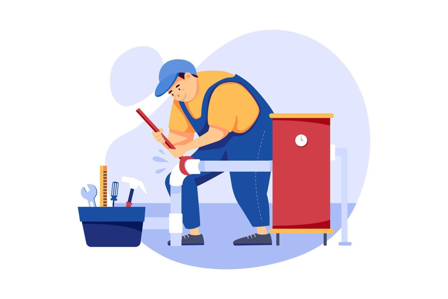 Plumbing service Illustration concept vector