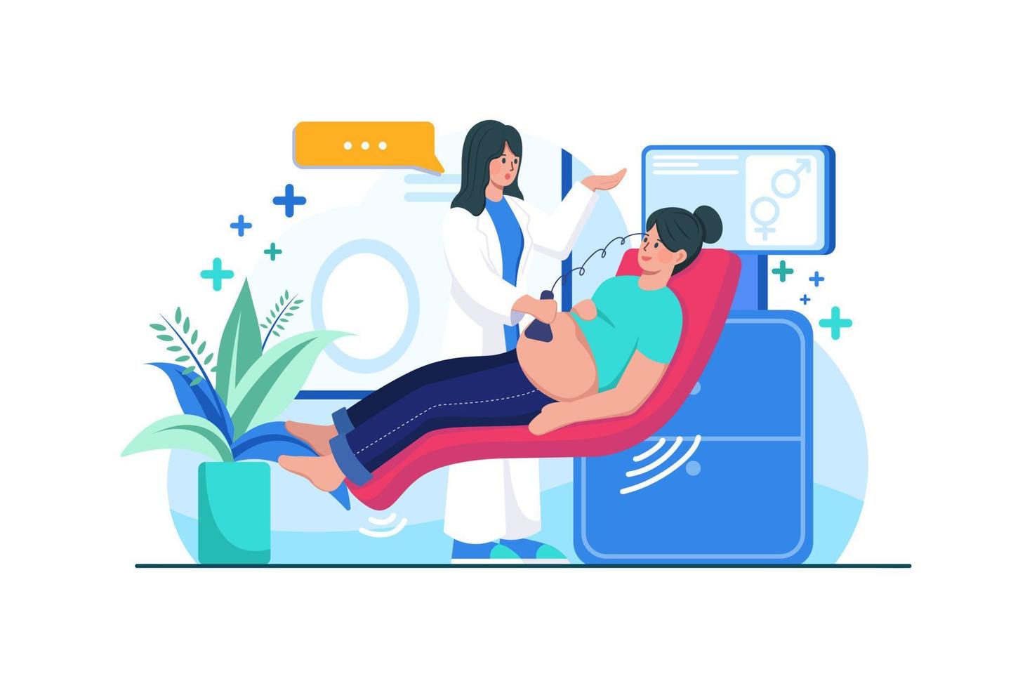 Female Doctor Doing Checkup Of The Patient vector