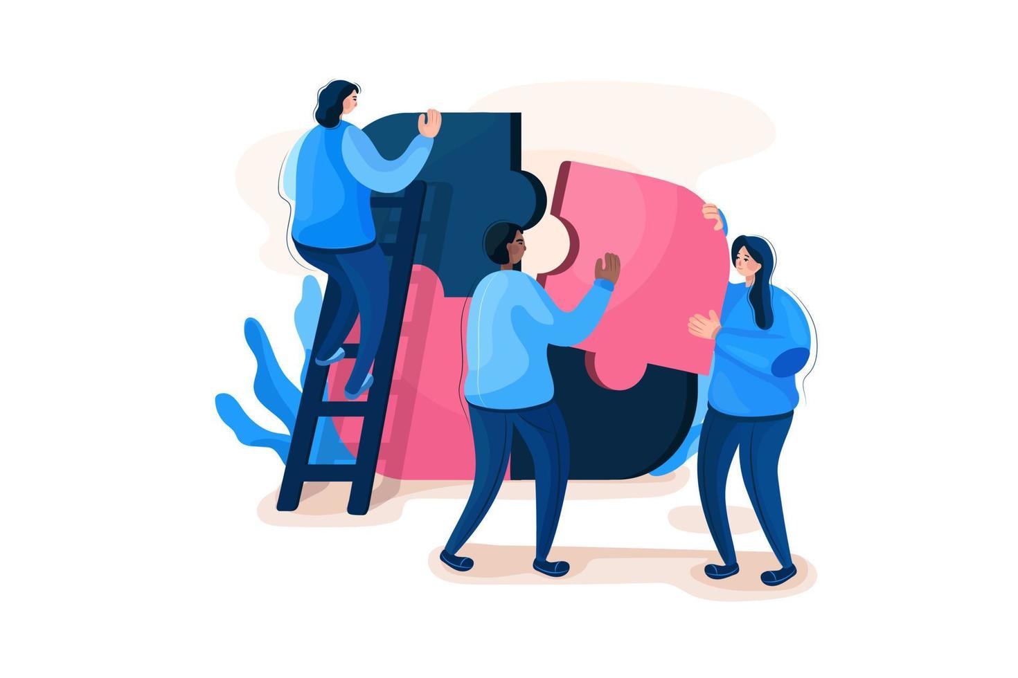 Teamwork flat Illustration concept vector