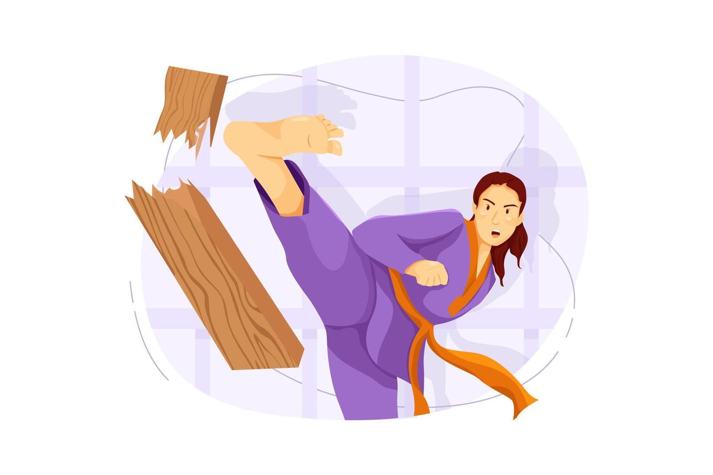 Karate fighter flat Illustration concept vector