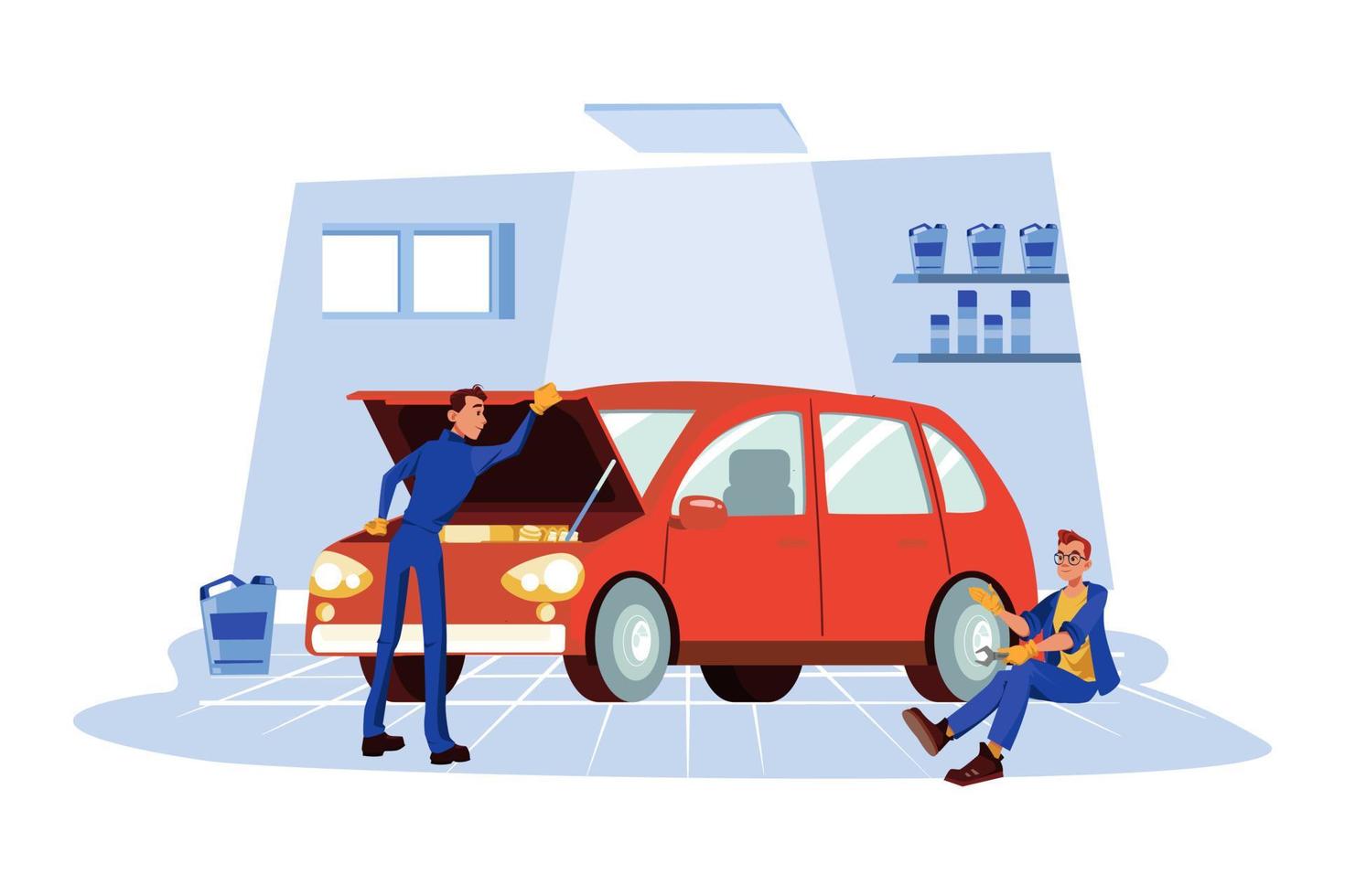 Car Maintenance Illustration concept vector