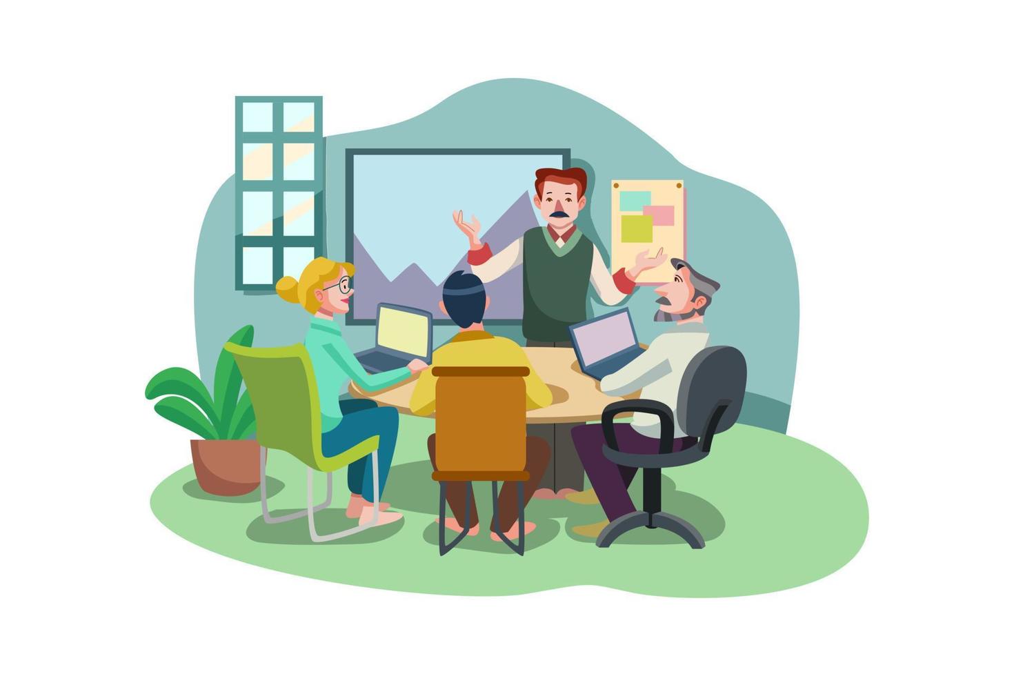 Business Meeting flat Illustration concept vector