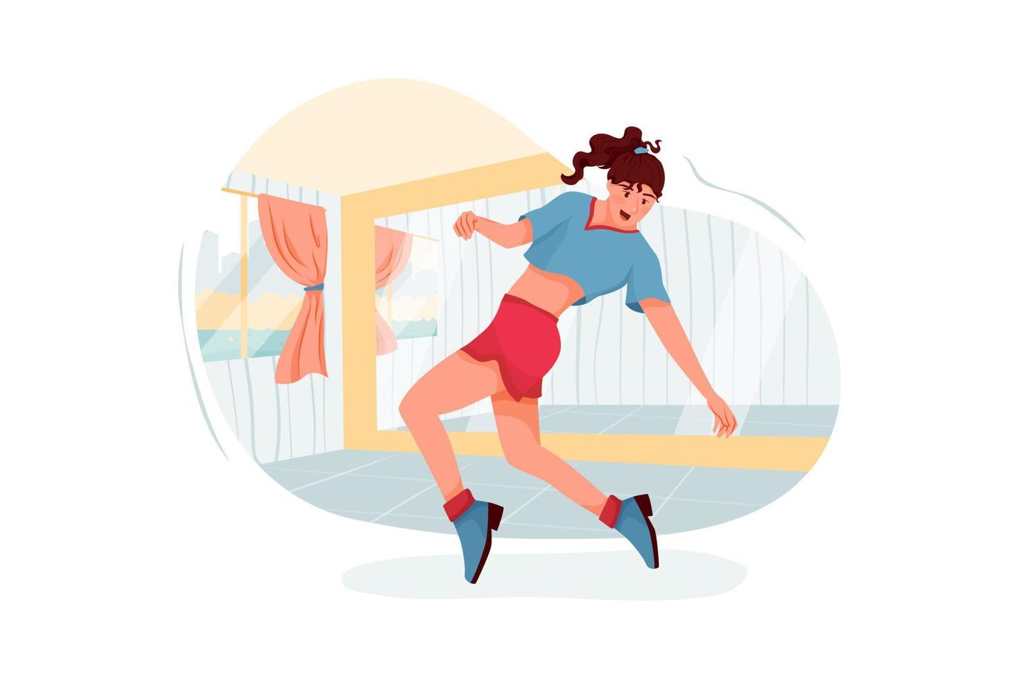 Female dancers dancing Illustration vector