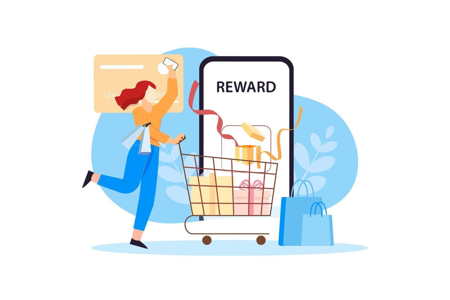 Mobile Shopping Rewards 8517735 Vector Art at Vecteezy
