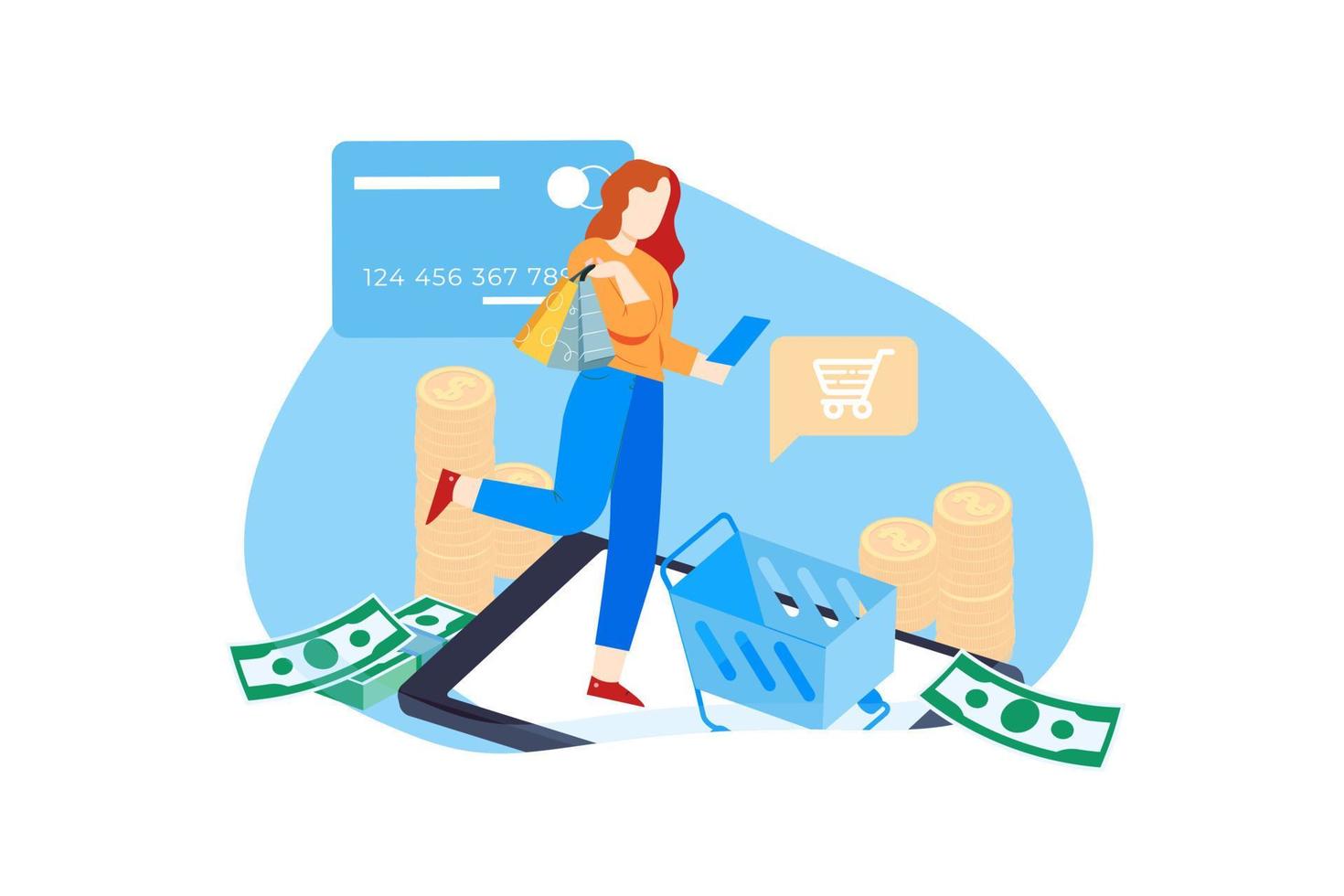 Mobile Payment flat Illustration concept vector