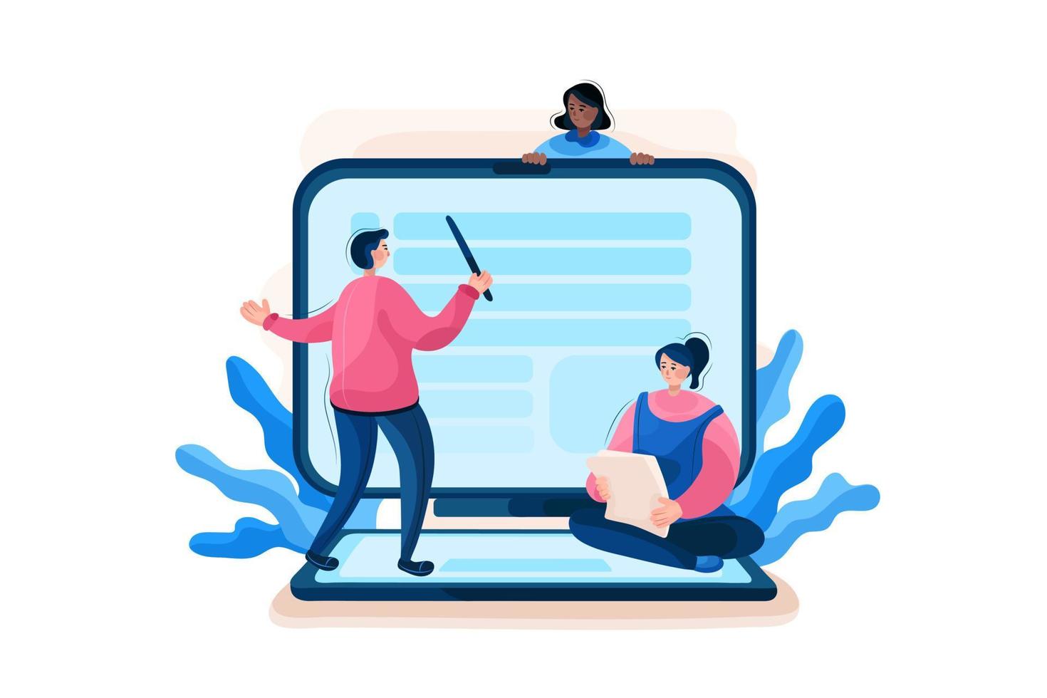 Teamwork flat Illustration concept vector