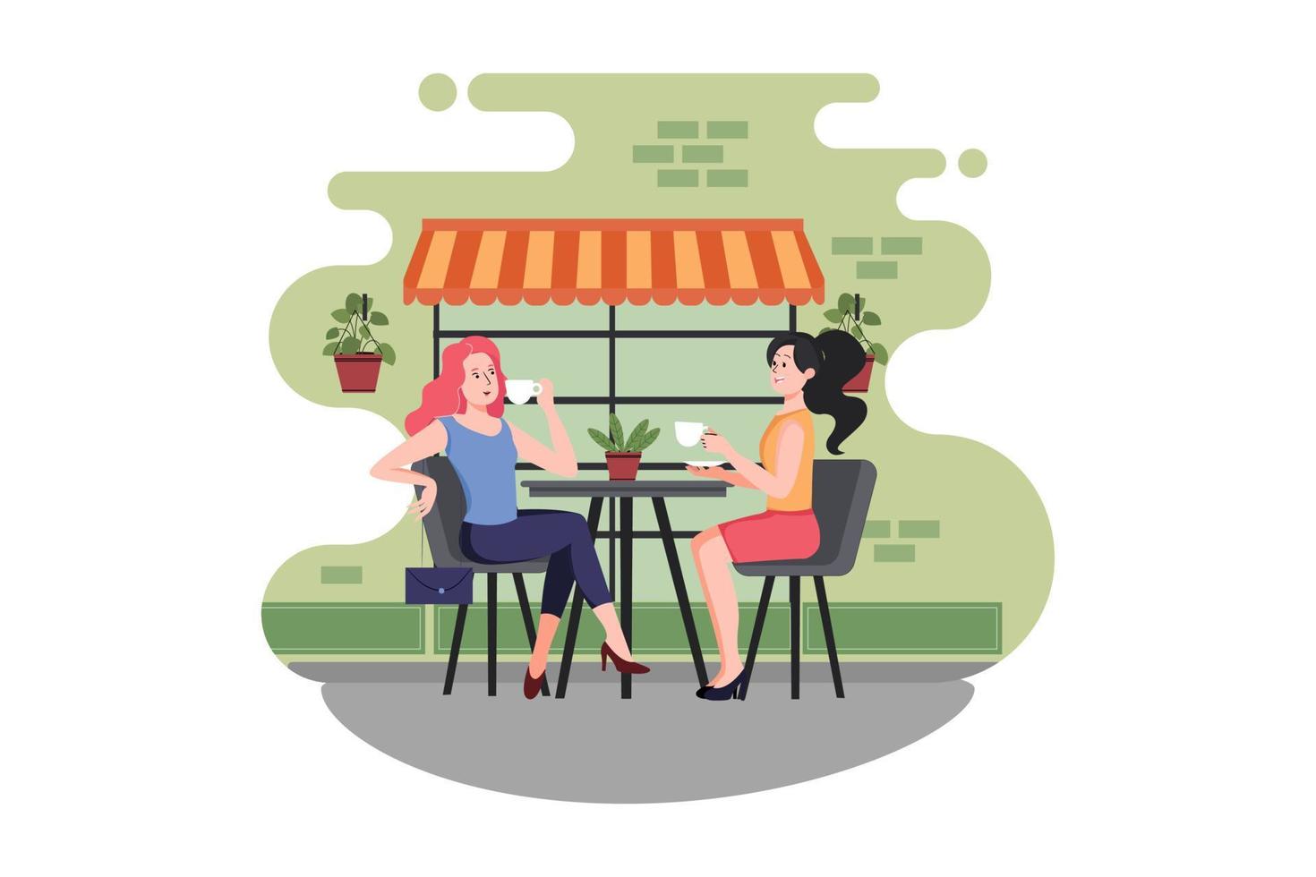 Happy people meeting in a coffee shop. vector