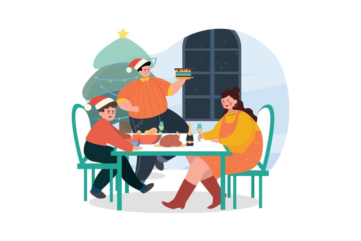 Christmas Illustration concept. Flat illustration isolated on white background vector