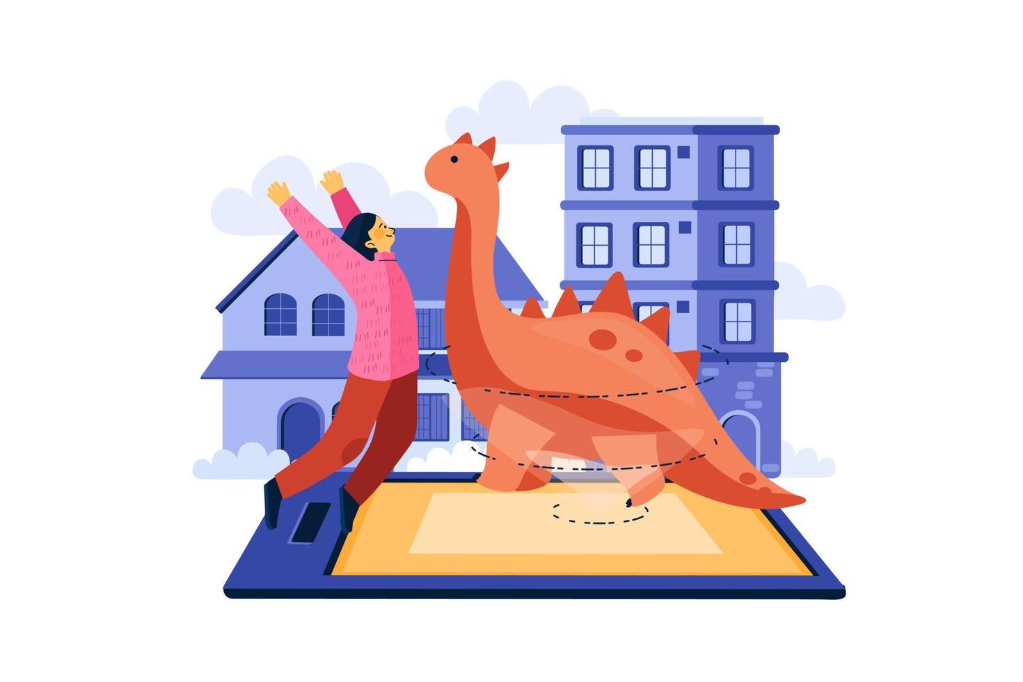 Augmented Reality Flat Illustrations Concept vector