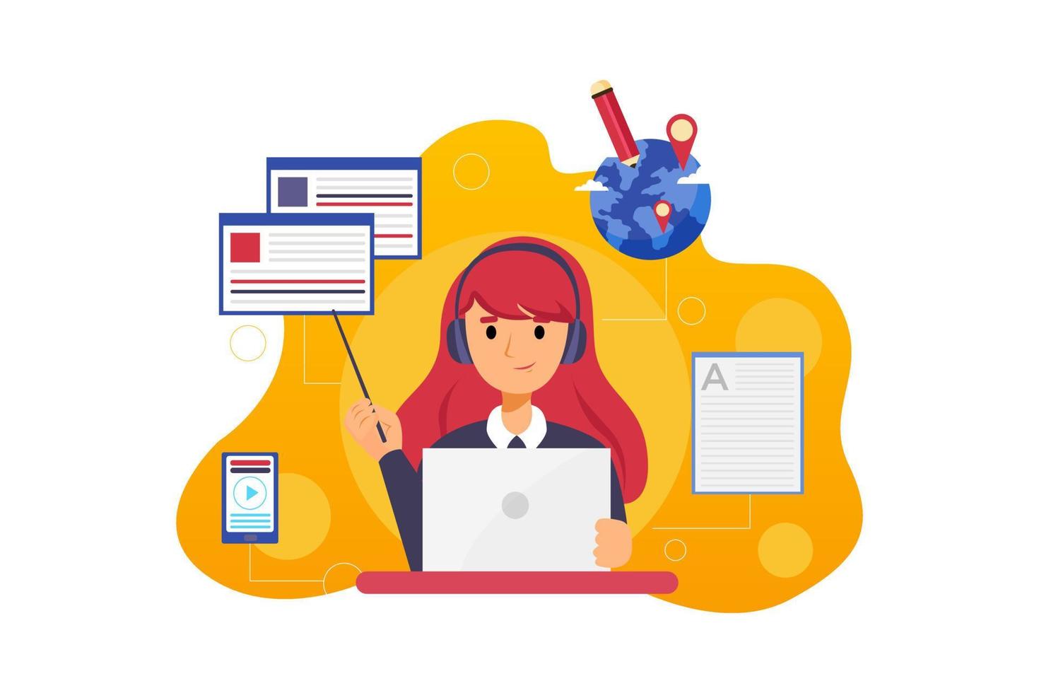Online education training design concept vector
