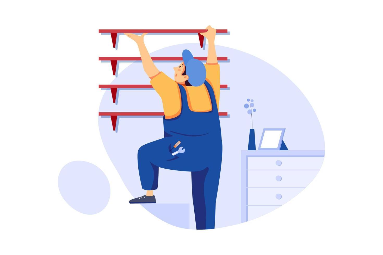 Shelf Mounting Illustration concept vector