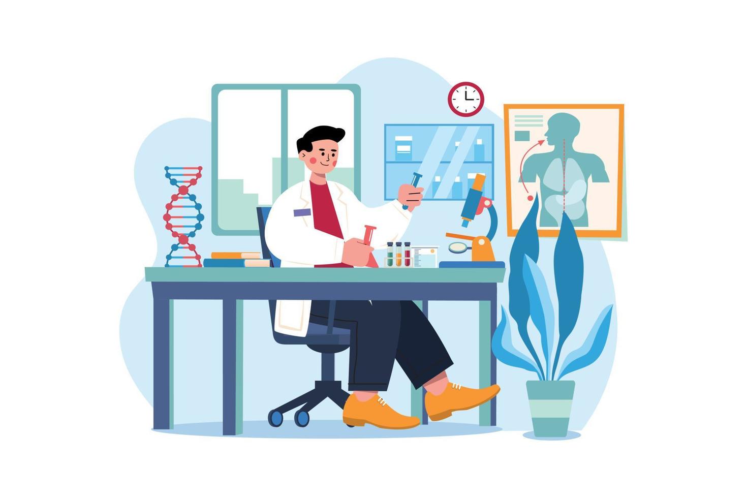 Research lab Illustration concept vector