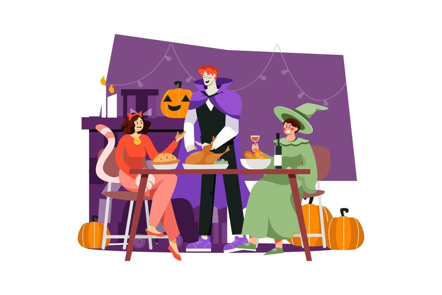 concepto de ilustración de halloween. ilustración plana aislada sobre fondo blanco vector