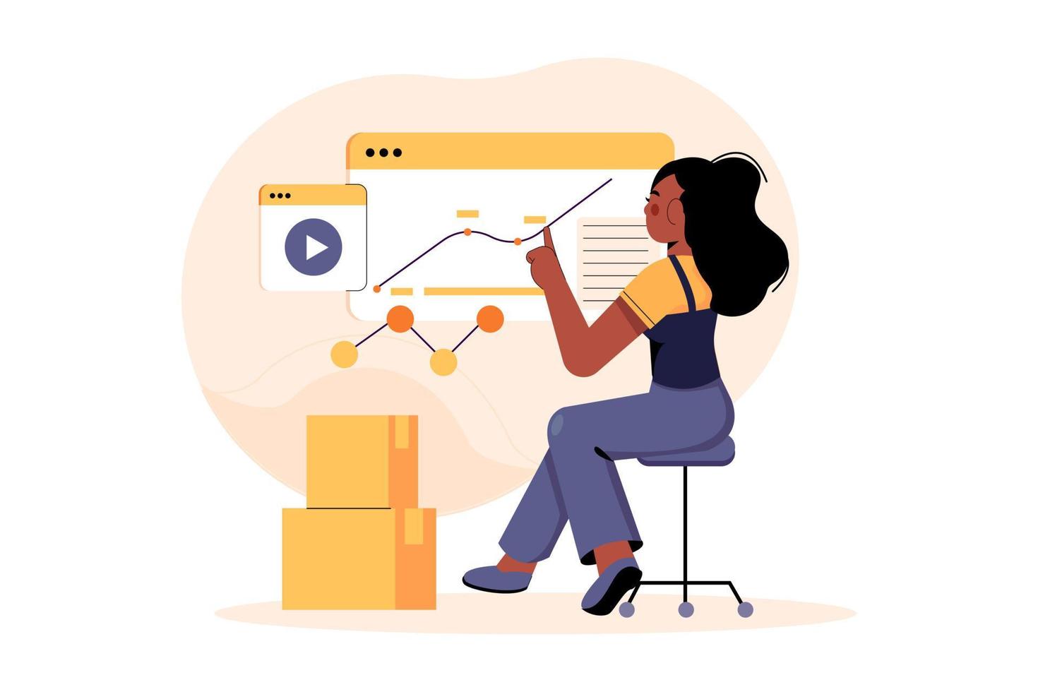 Employees Working On Sales Growth vector