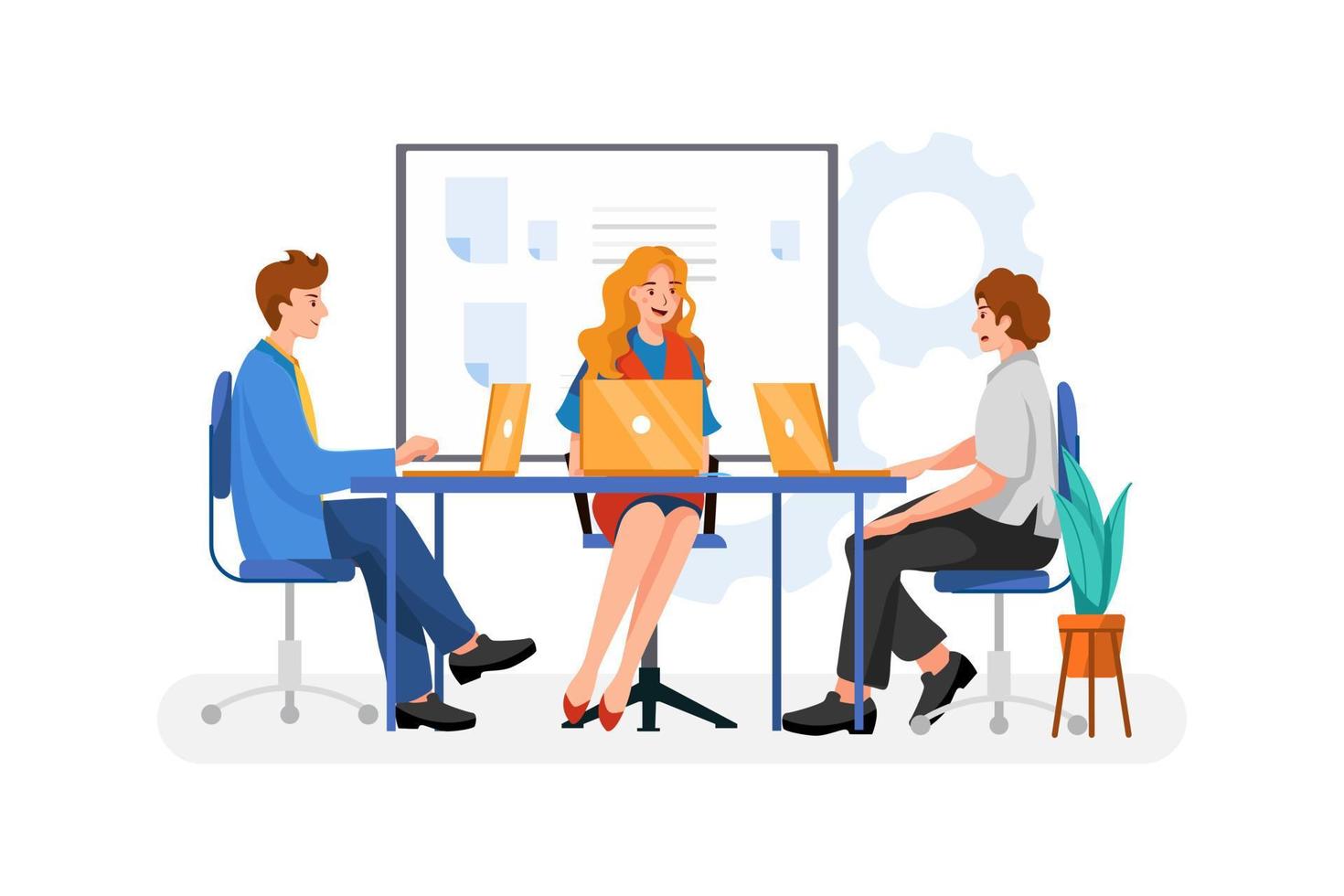 Business Meeting flat Illustration concept vector