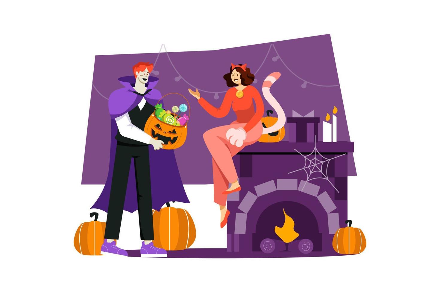 concepto de ilustración de halloween. ilustración plana aislada sobre fondo blanco vector