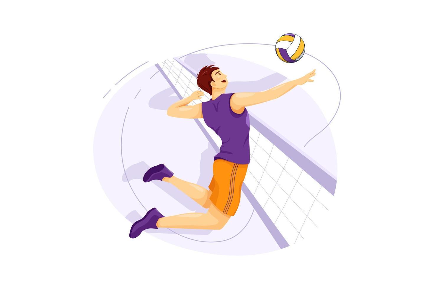 concepto de ilustración plana de voleibol vector