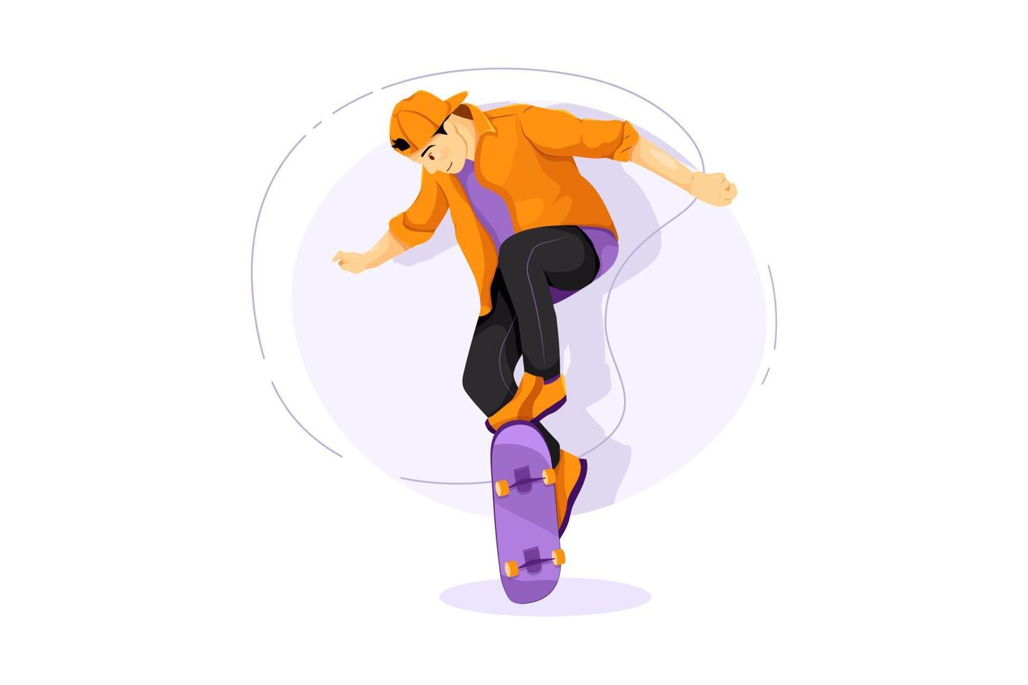 Skateboarding flat Illustration concept vector