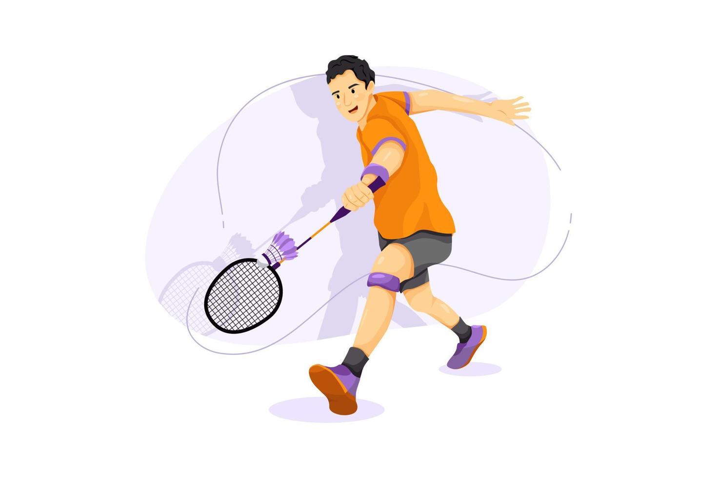 Badminton flat Illustration concept vector